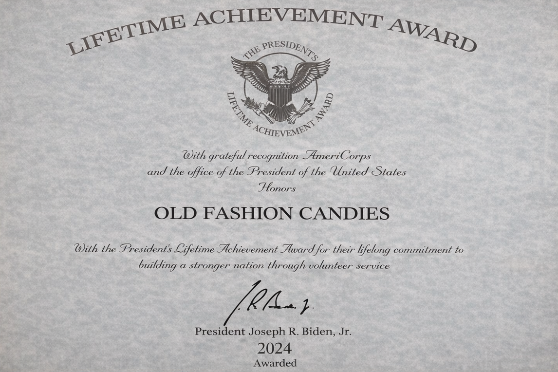 Joseph R. Biden Presidential Lifetime Achievement Award certificate